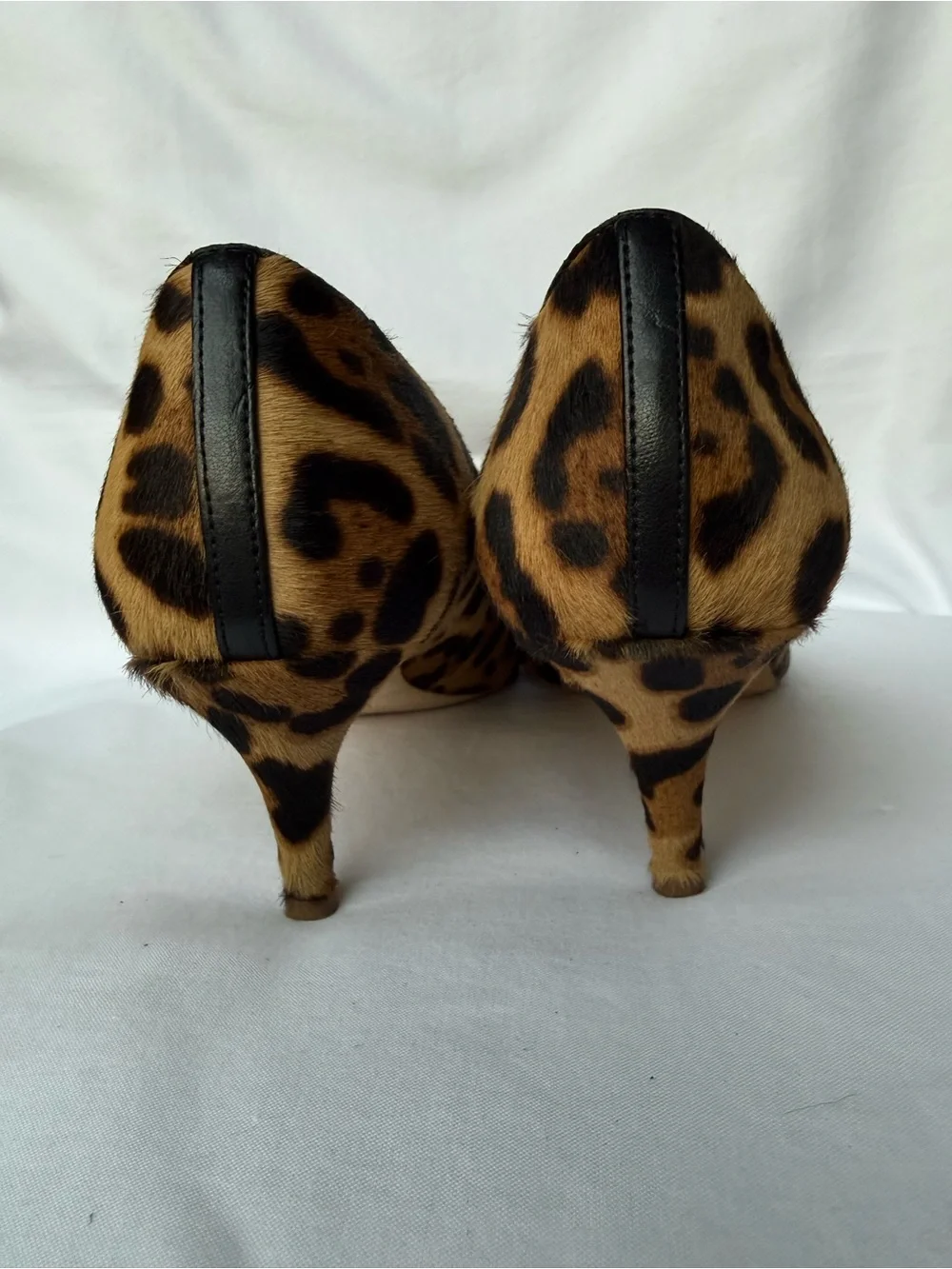 J. Crew Leather Leopard Print Pointed Kitten Heel Pumps - Brown/Black
